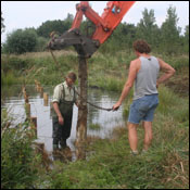 plaatsen van de palen